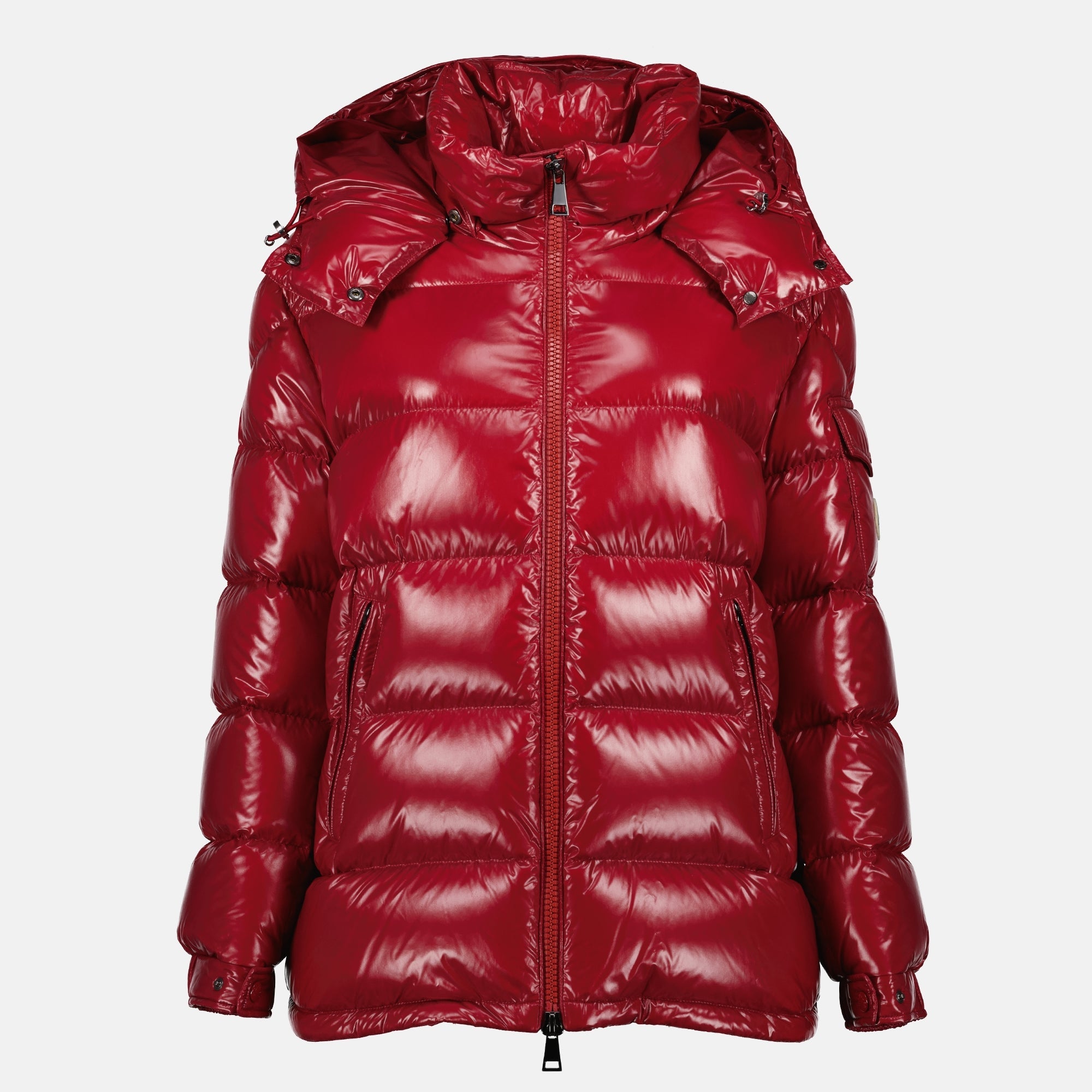 Moncler jacket, Doudoune Maire, red puffer coat, Autumn-Winter fashion, luxury outerwear