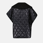 Quilted cape, Oversize fit, Black cape, Fall winter collection, Moncler cape
