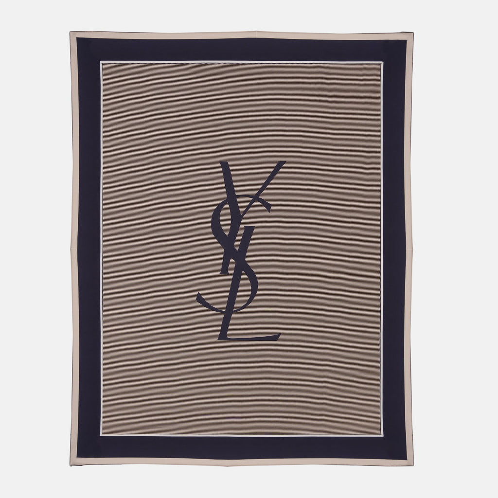 Cassandre stole, Saint Laurent stole, silk accessory, brown silk stole, designer stole