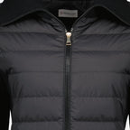 Image du Cardigan Bi-matière Noir par Moncler pour Femmes - Saison Printemps-Été 2026 - Détail 2