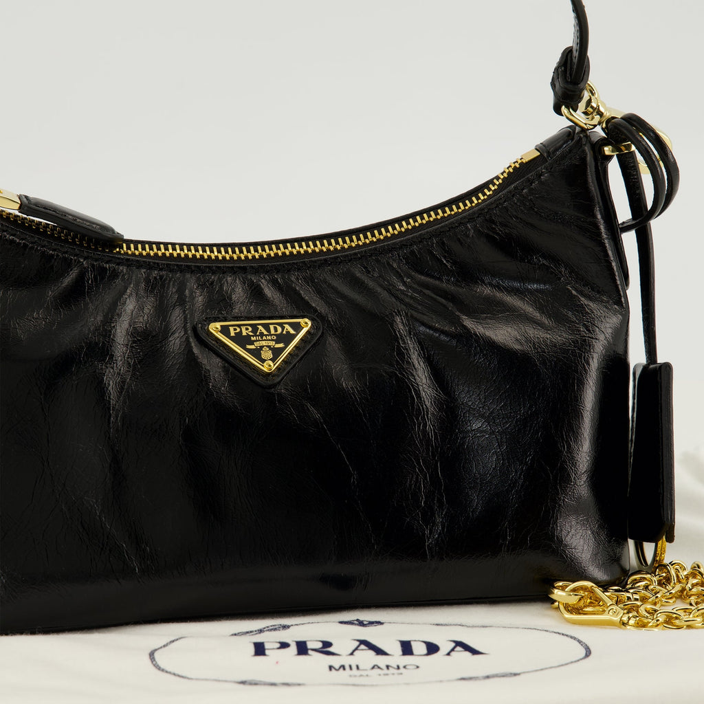 Schwarze Mini-Tasche aus Leder