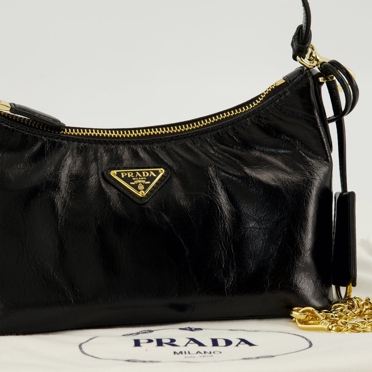 Schwarze Mini-Tasche aus Leder