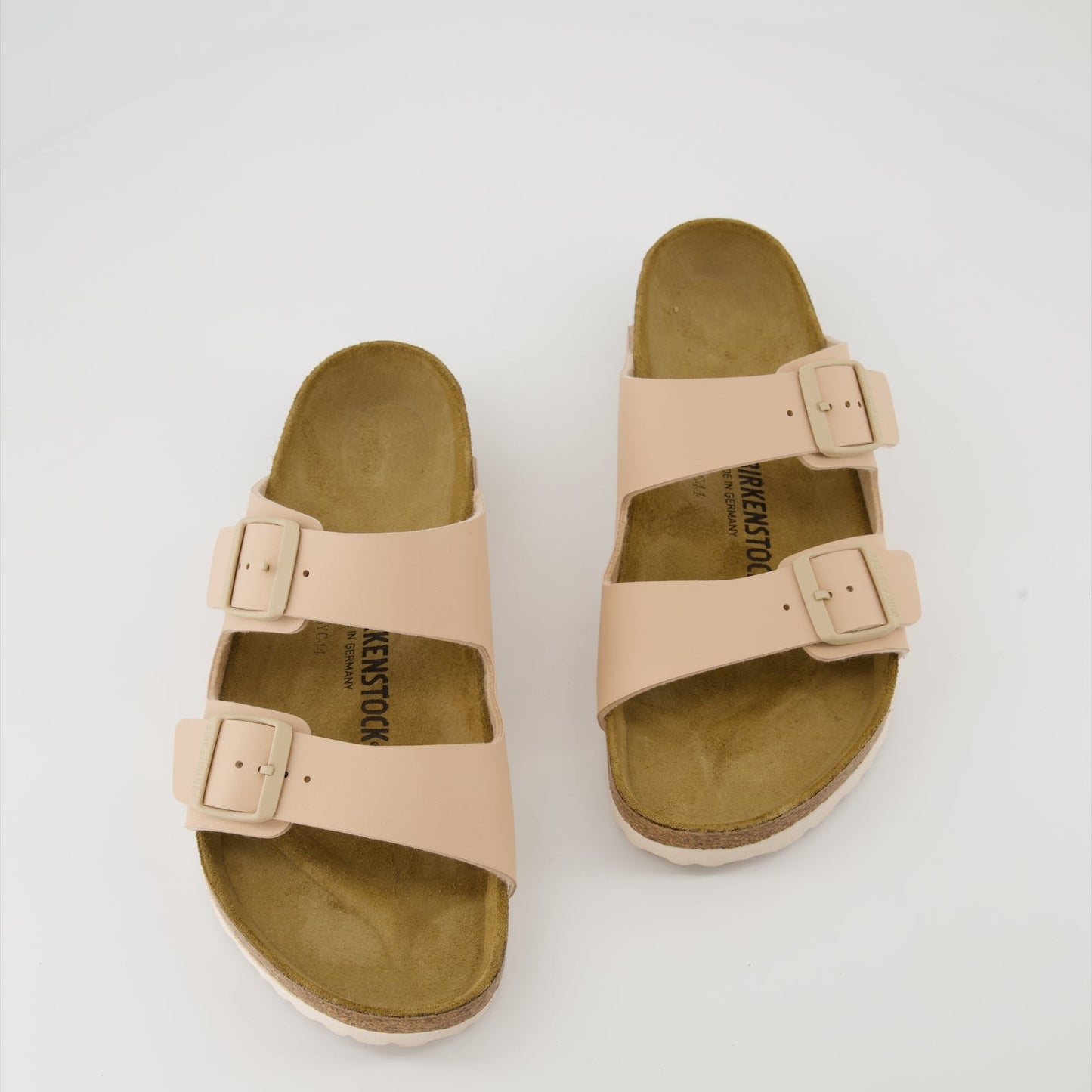 Arizona Birko-Flor, beige sandals, luxury footwear, Birkenstock collection, summer sandals