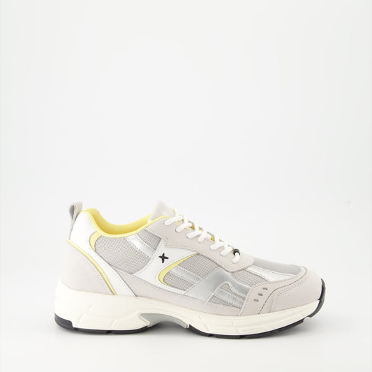 luxury sneakers, grey-yellow sneakers, premium footwear, designer sneakers, New Lab collection