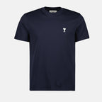 navy blue t-shirt, Heart Logo, organic cotton, casual wear, embroidered logo
