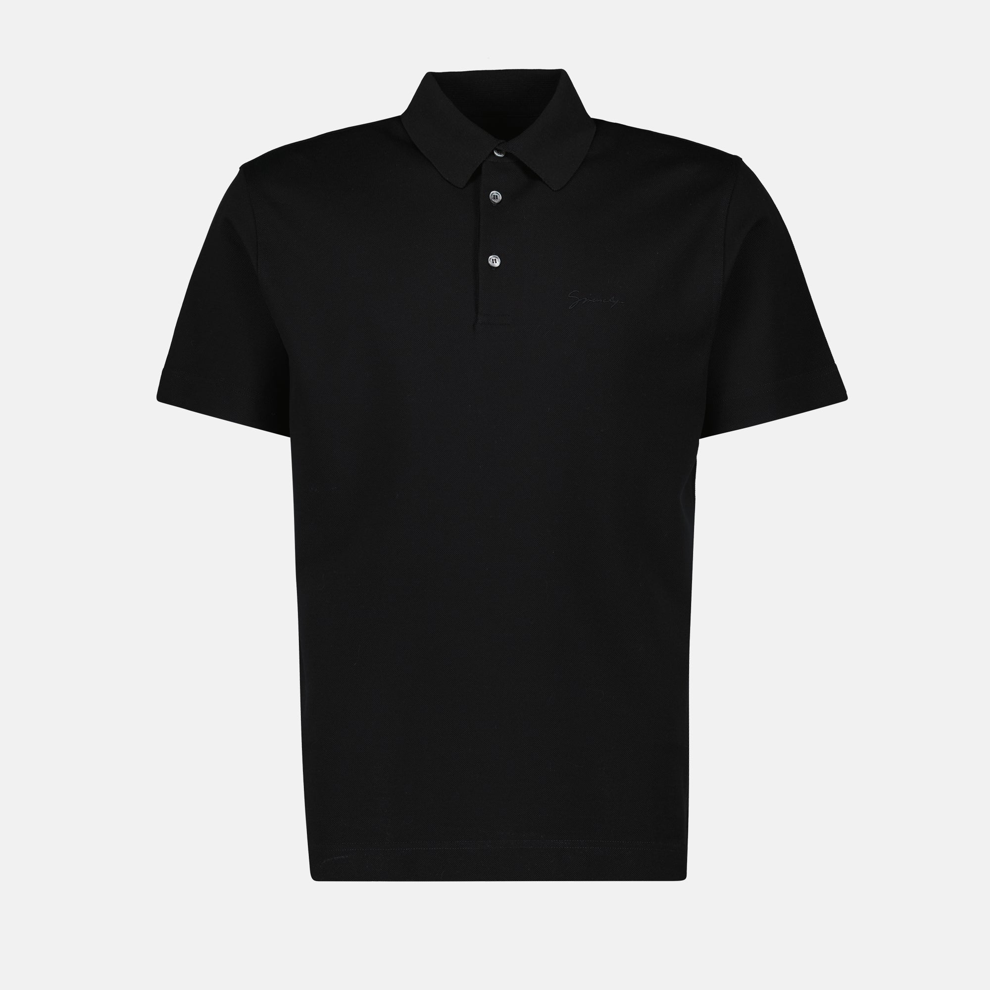 Schwarzes besticktes Polo