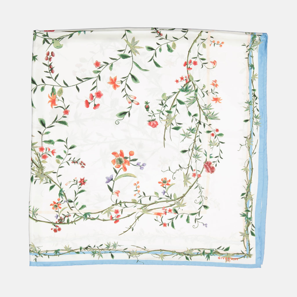Givenchy shawl, floral silk scarf, luxury accessories, signature Givenchy, Autumn Winter collection