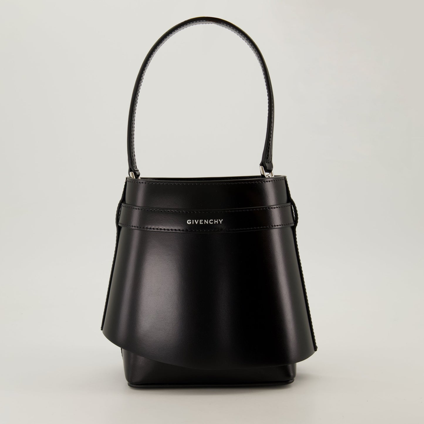 Black Leather Bag, Givenchy Shark Lock, Designer Bucket Bag, Elegant Handbag, Luxury Accessories