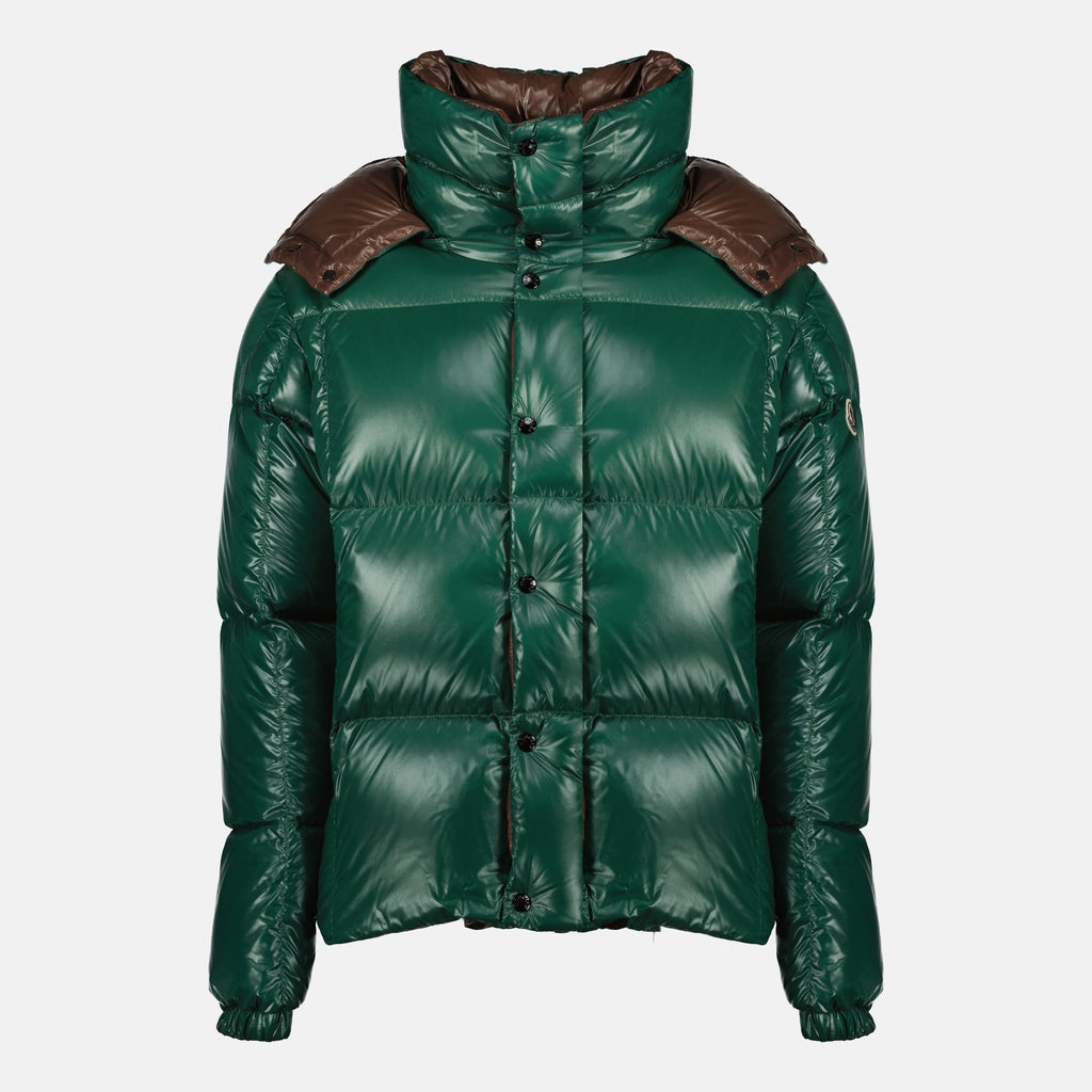Moncler puffer jacket, Parana Kaki jacket, nylon down jacket, removable hood jacket, autumn winter outerwear