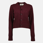 AMI de Coeur cardigan, burgundy cardigan, women's knitwear, luxury cardigan, fall winter fashion