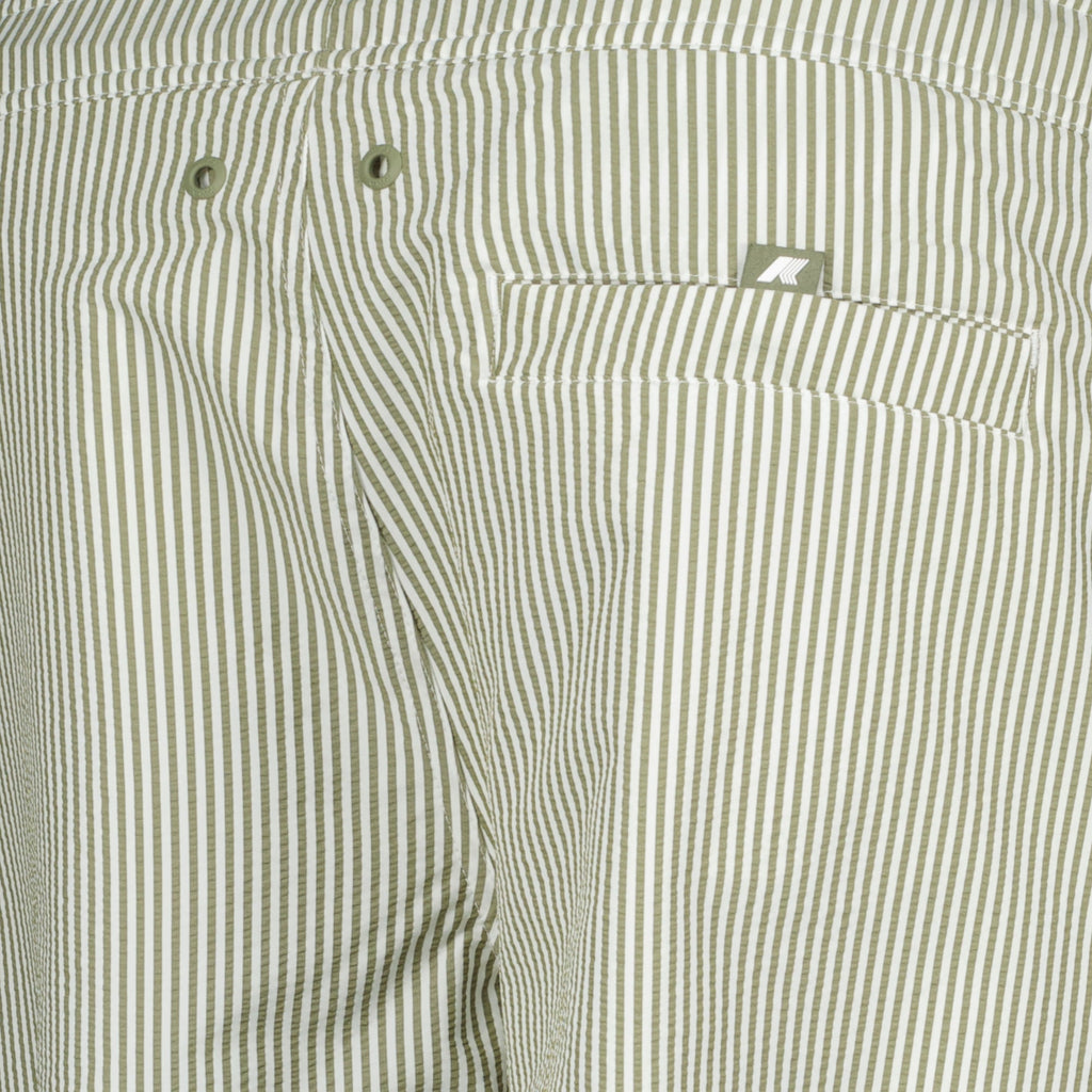 striped swimwear, K-Way swimwear, summer collection, men's swim shorts, beachwear