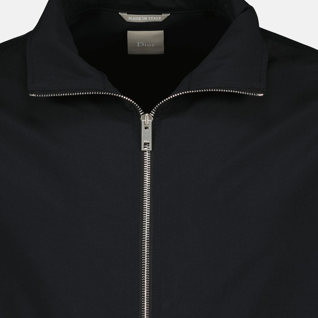 Black Zipped Jacket with Dior Embroidery