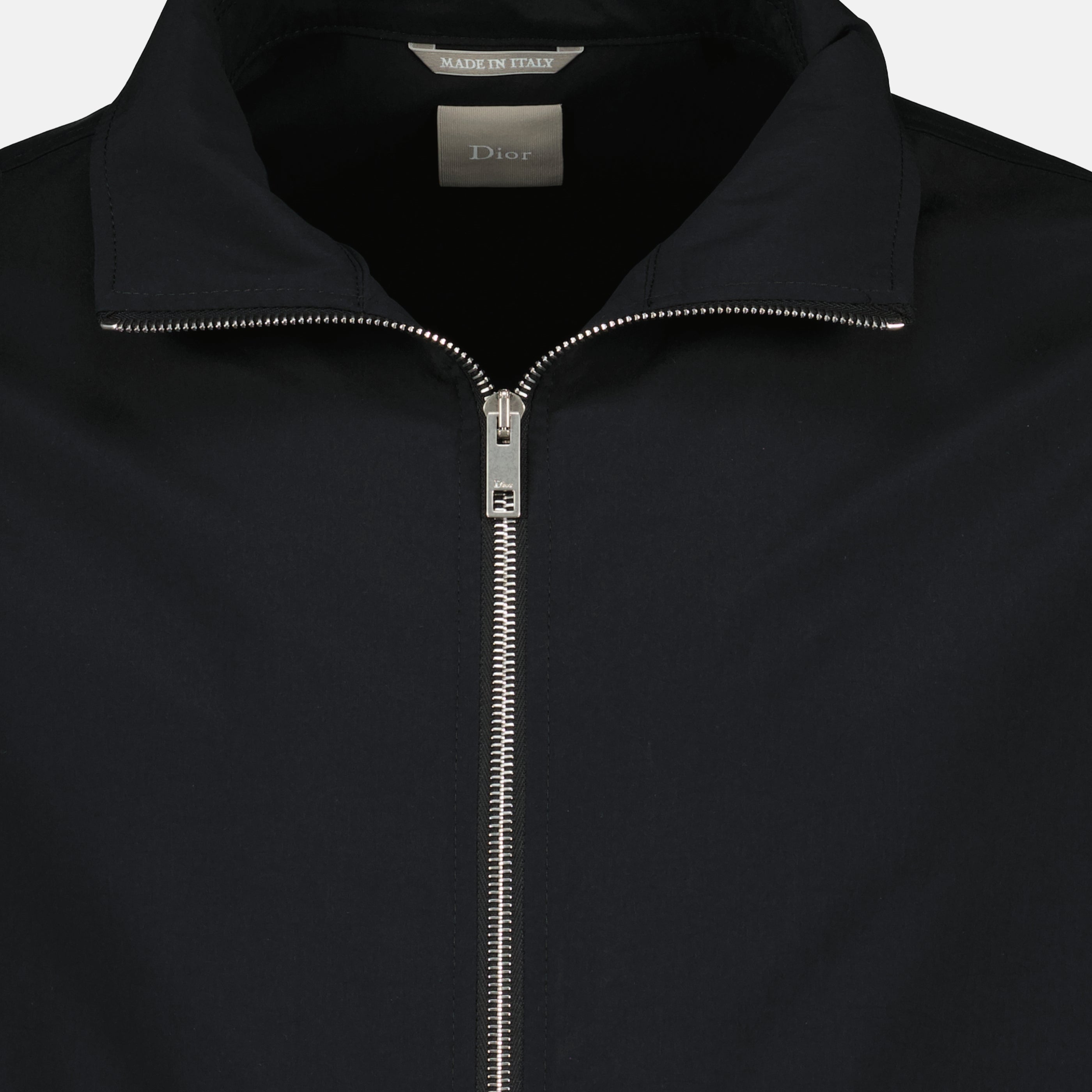 Black Zipped Jacket with Dior Embroidery