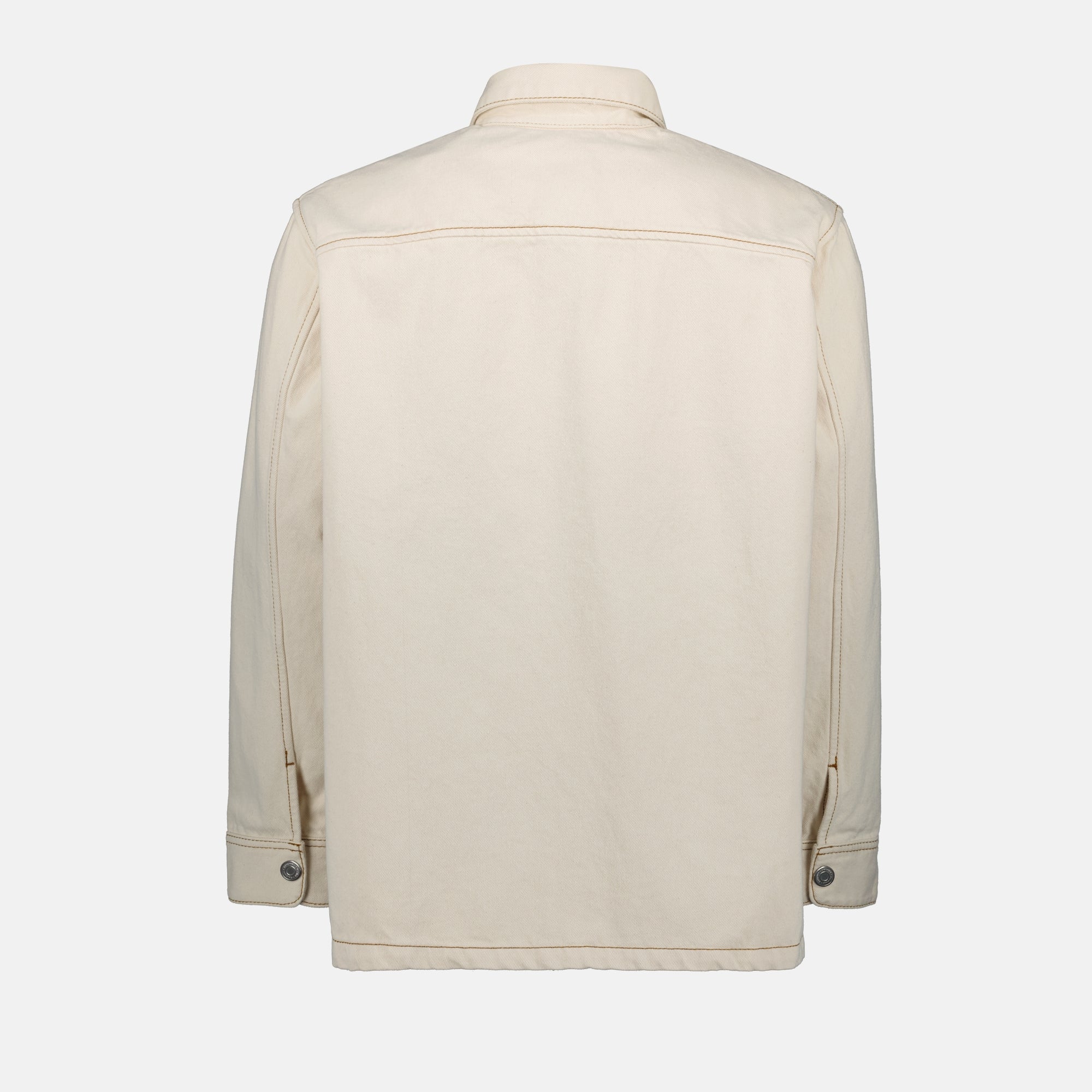 beige denim shirt, Ami de Coeur, classic collar shirt, men's denim wear, Spring-Summer 2025 collection