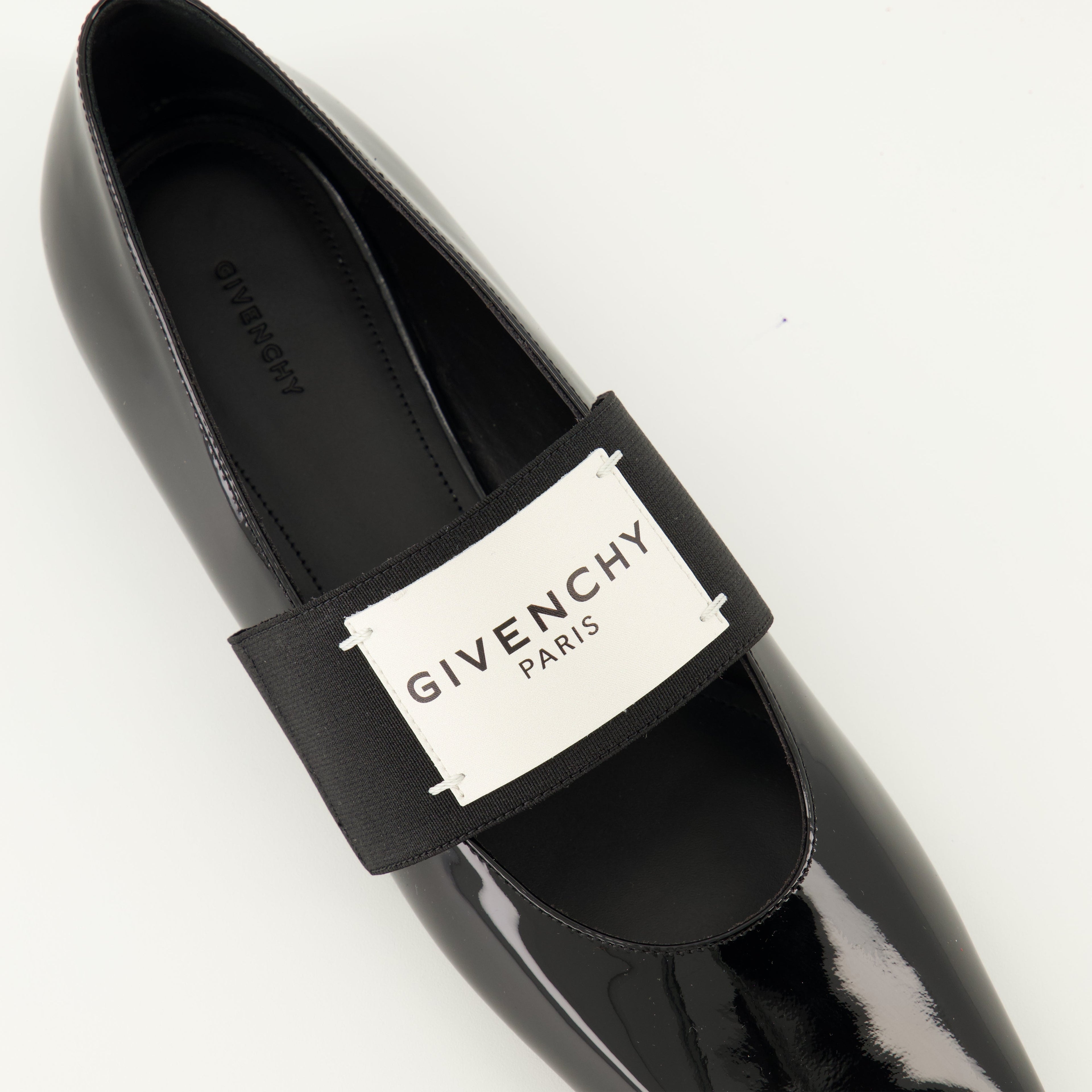Givenchy ballerinas, Sliced Square model, patent leather shoes, square toe flats, luxury footwear