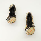 Image of Fawn Check Beige Ballerinas by Burberry for Women - Season Spring-Summer 2026 - Top View Pair