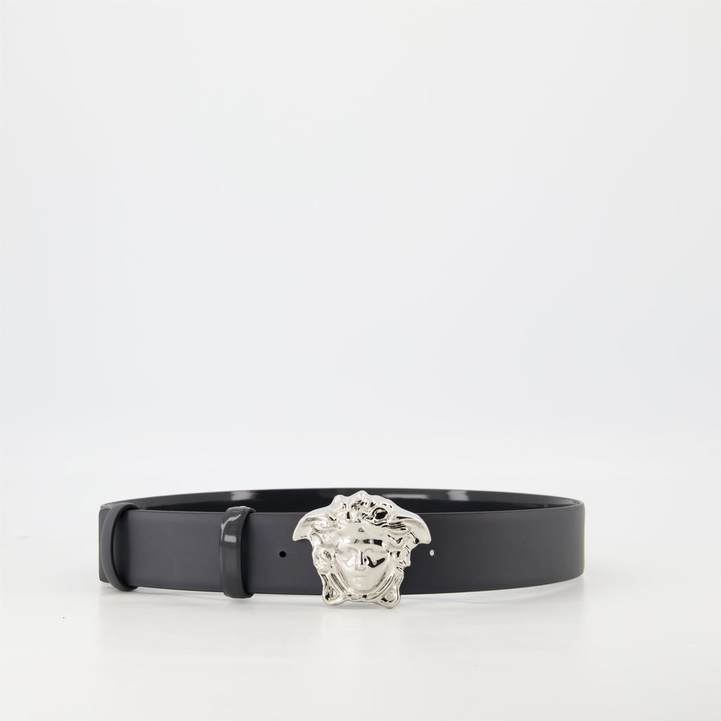 Versace belt, Medusa buckle, leather accessories, adjustable belt, designer belt