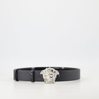 Versace belt, Medusa buckle, leather accessories, adjustable belt, designer belt
