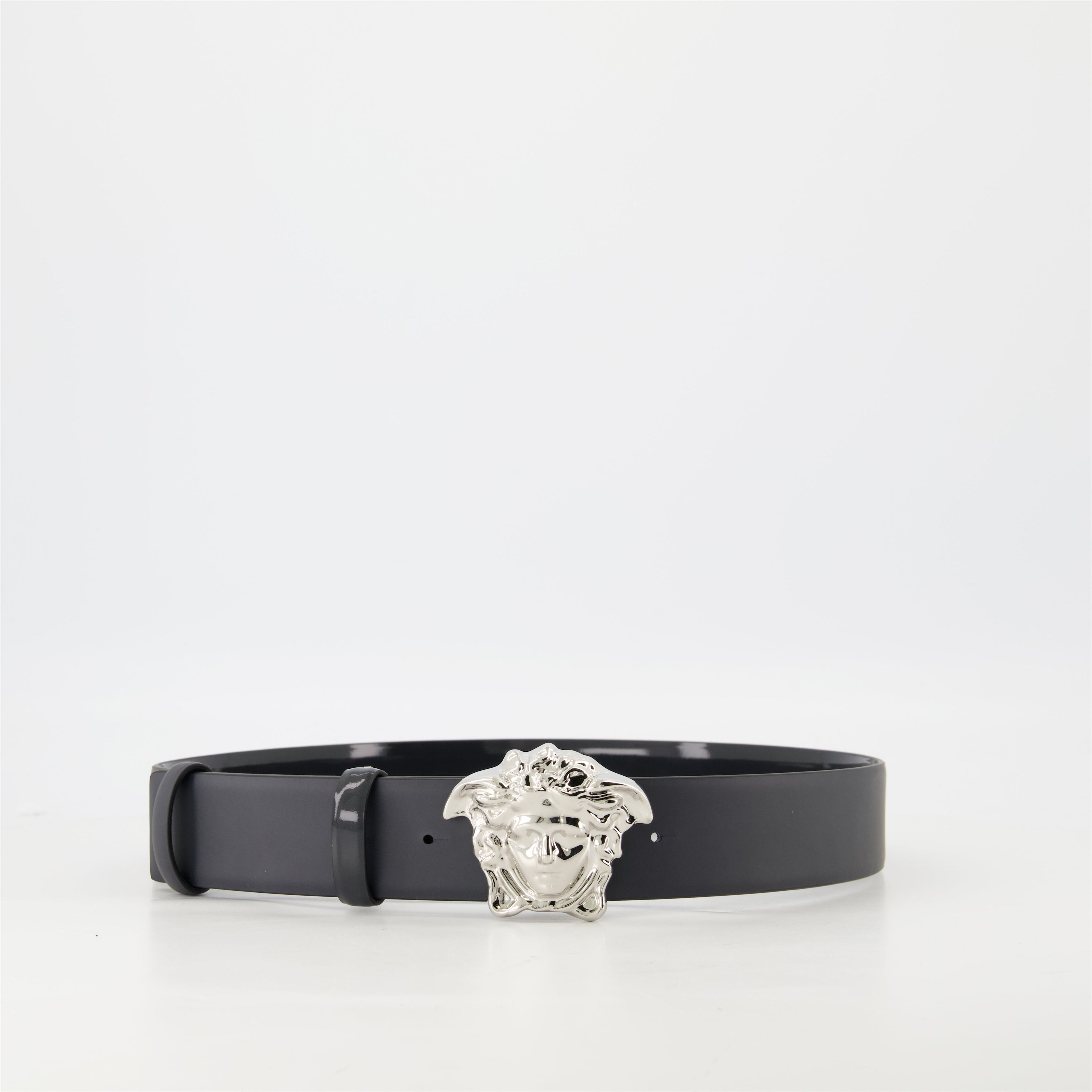 Versace belt, Medusa buckle, leather accessories, adjustable belt, designer belt