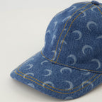 Image of Moon Denim Cap by Marine Serre for Unisex - Season Autumn-Winter 2025 - Detail View 2