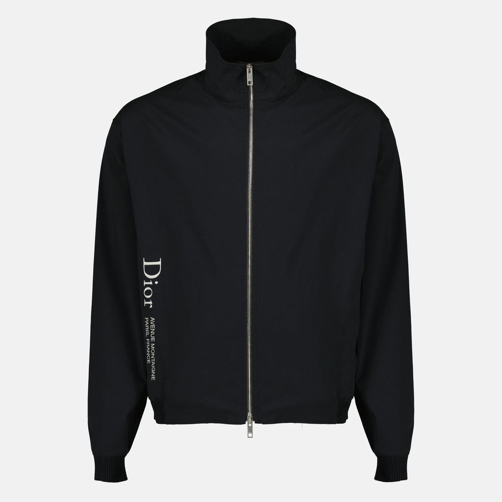 Black Zipped Jacket with Dior Embroidery