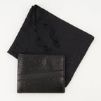 black wallet, textured leather wallet, designer wallet, men's accessories, sophisticated wallet