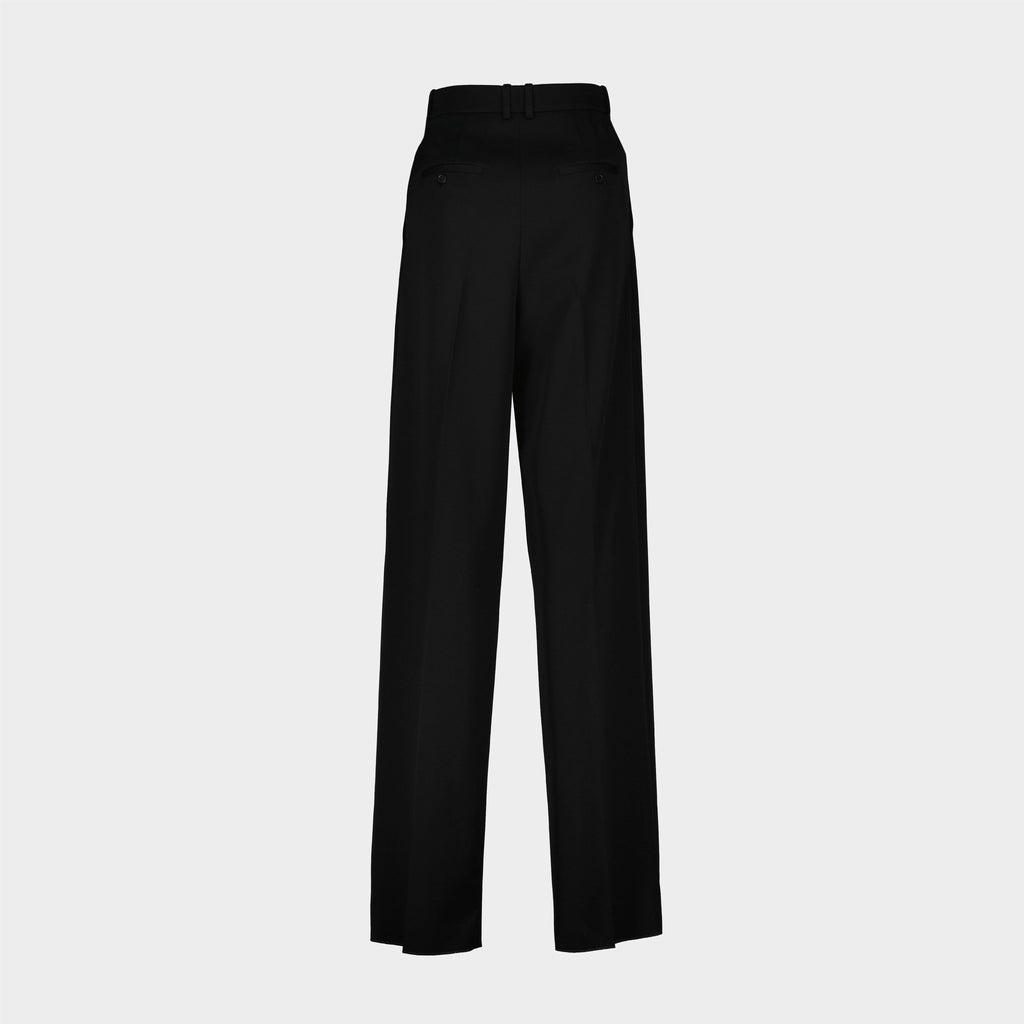 Image of Black Wool Trousers by Saint Laurent for Women - Season Spring-Summer 2025 - Detail View 2