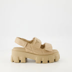Image of Quilted Beige Leather Sandals by Prada for Women - Season Spring-Summer 2025 - Right Side View