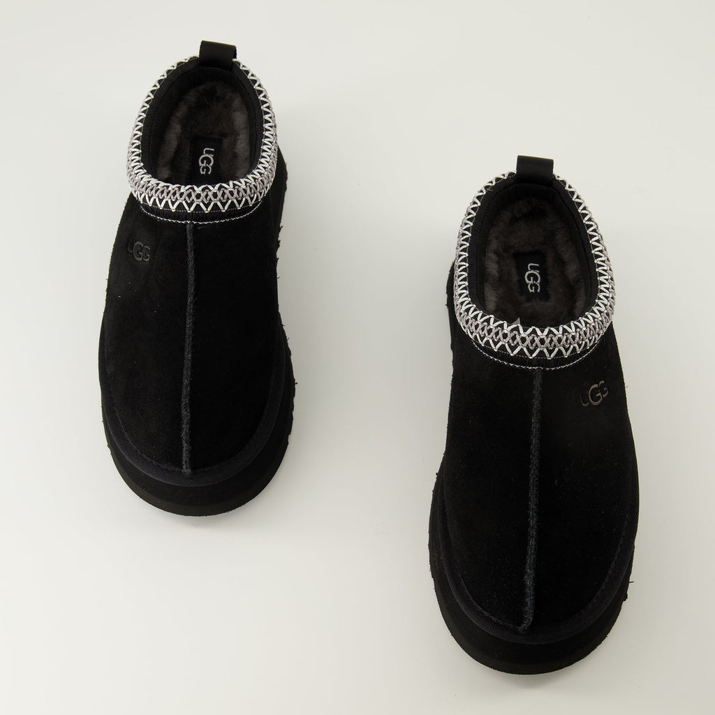 Tazz II mules, UGG white suede mules, comfortable slip-on shoes, rubber outsole mules, women's footwear