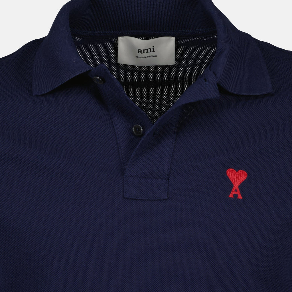 polo shirt, Ami de Coeur, navy blue polo, organic cotton polo, unisex fashion
