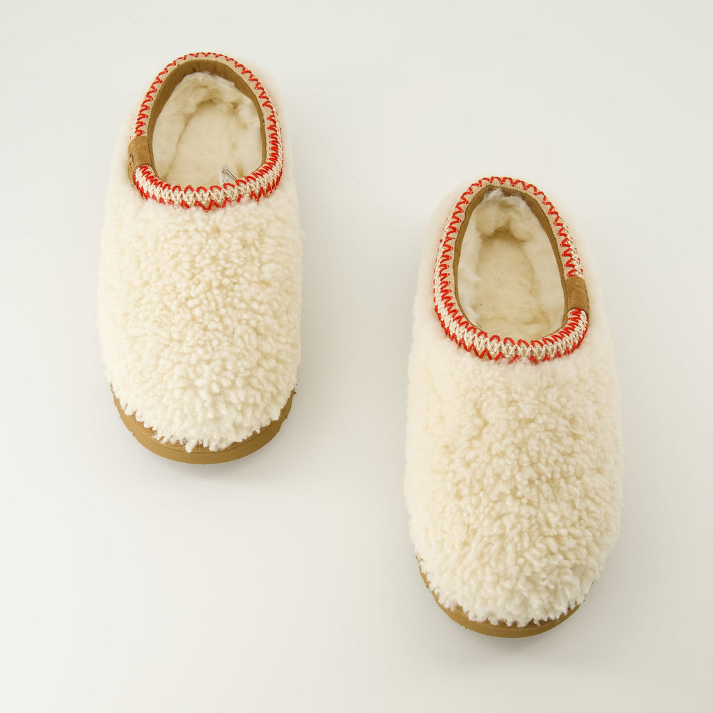 Ugg Mules, Curly Sheepskin Shoes, Autumn Winter Footwear, Comfortable Slip-On Mules, UGGplush Footbed