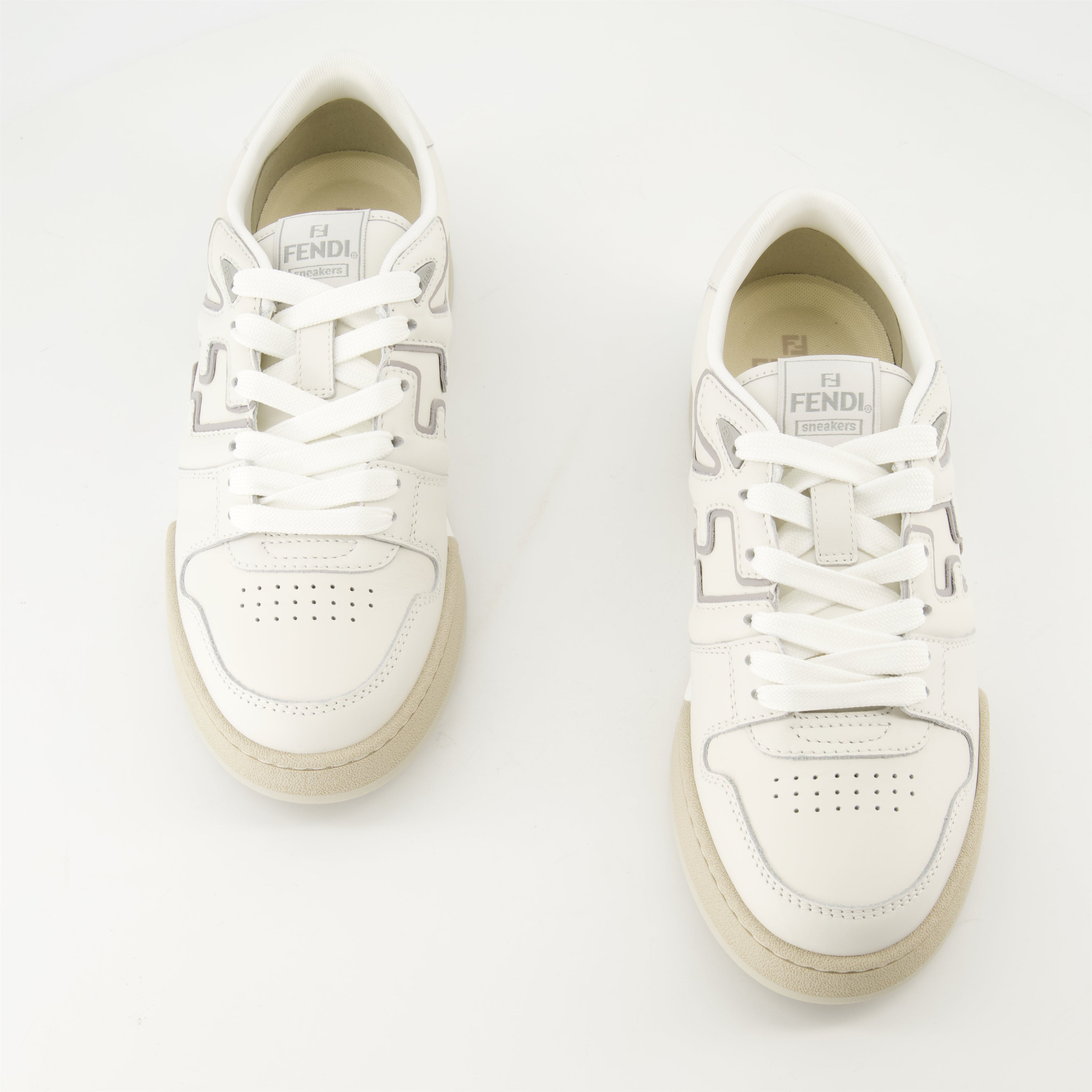 Image of Fendi Match Beige Sneakers by Fendi for Men - Season Spring-Summer 2025 - Top View Pair