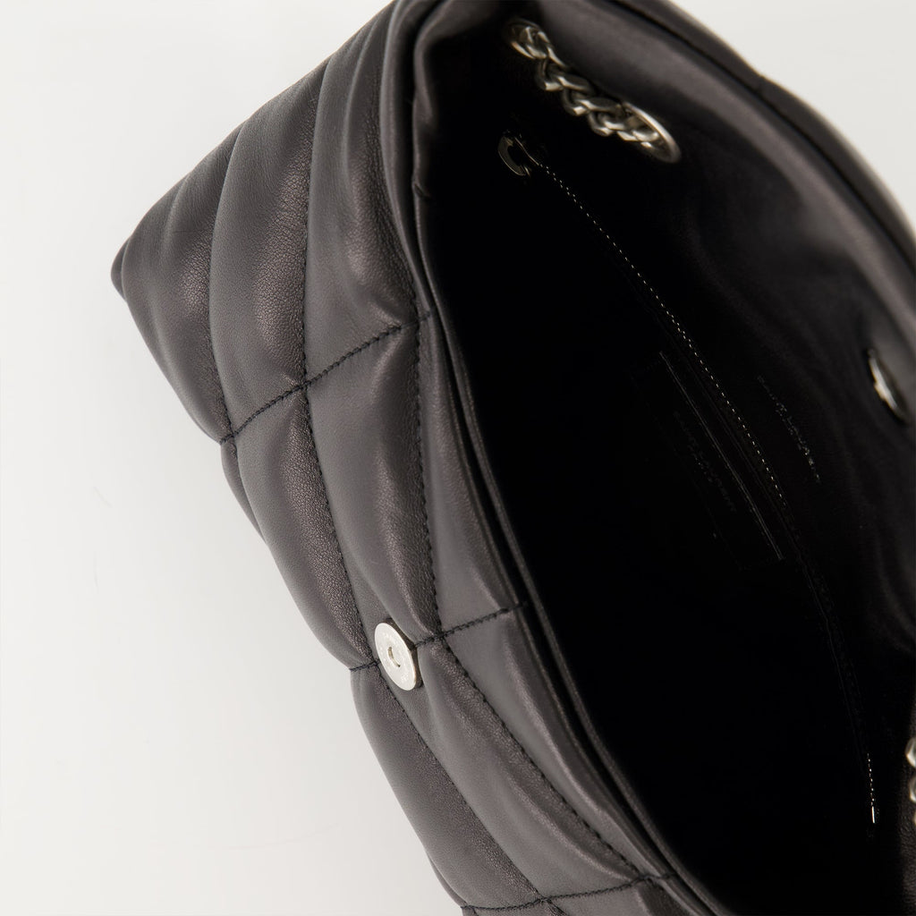 Saint Laurent, Le Sac Puffer Toy, black leather bag, luxury handbag, designer accessories