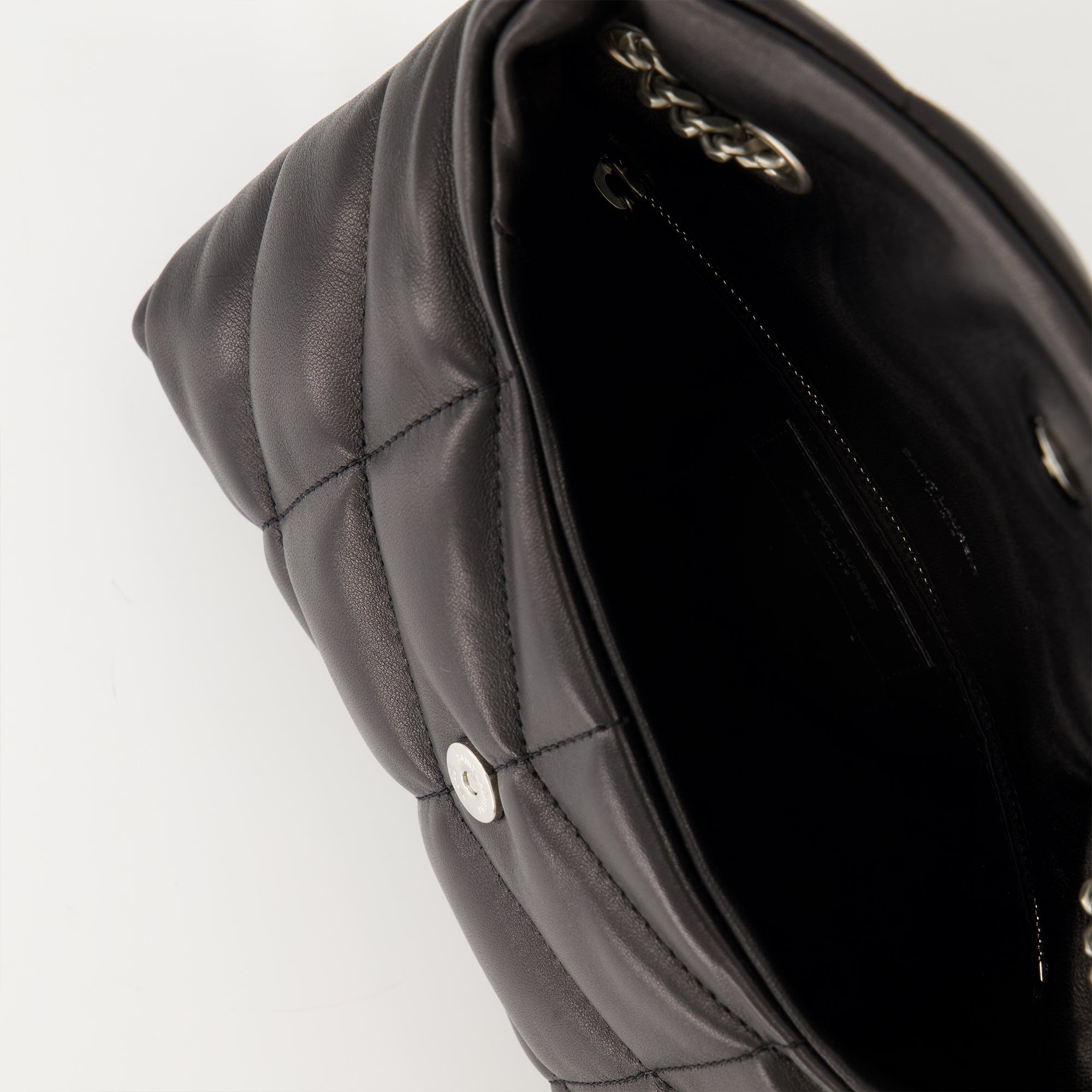 Saint Laurent, Le Sac Puffer Toy, black leather bag, luxury handbag, designer accessories