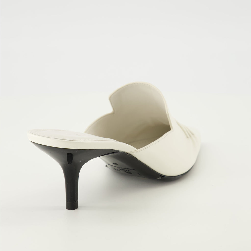 Plissée Heeled Mules