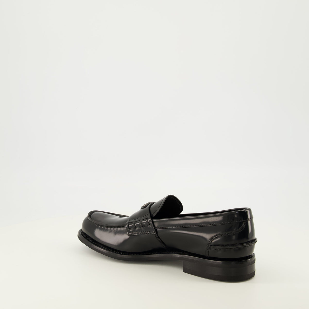 Black Leather Slip-On Loafers