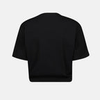 crop t-shirt, black t-shirt, strawberry print, cotton top, modern style