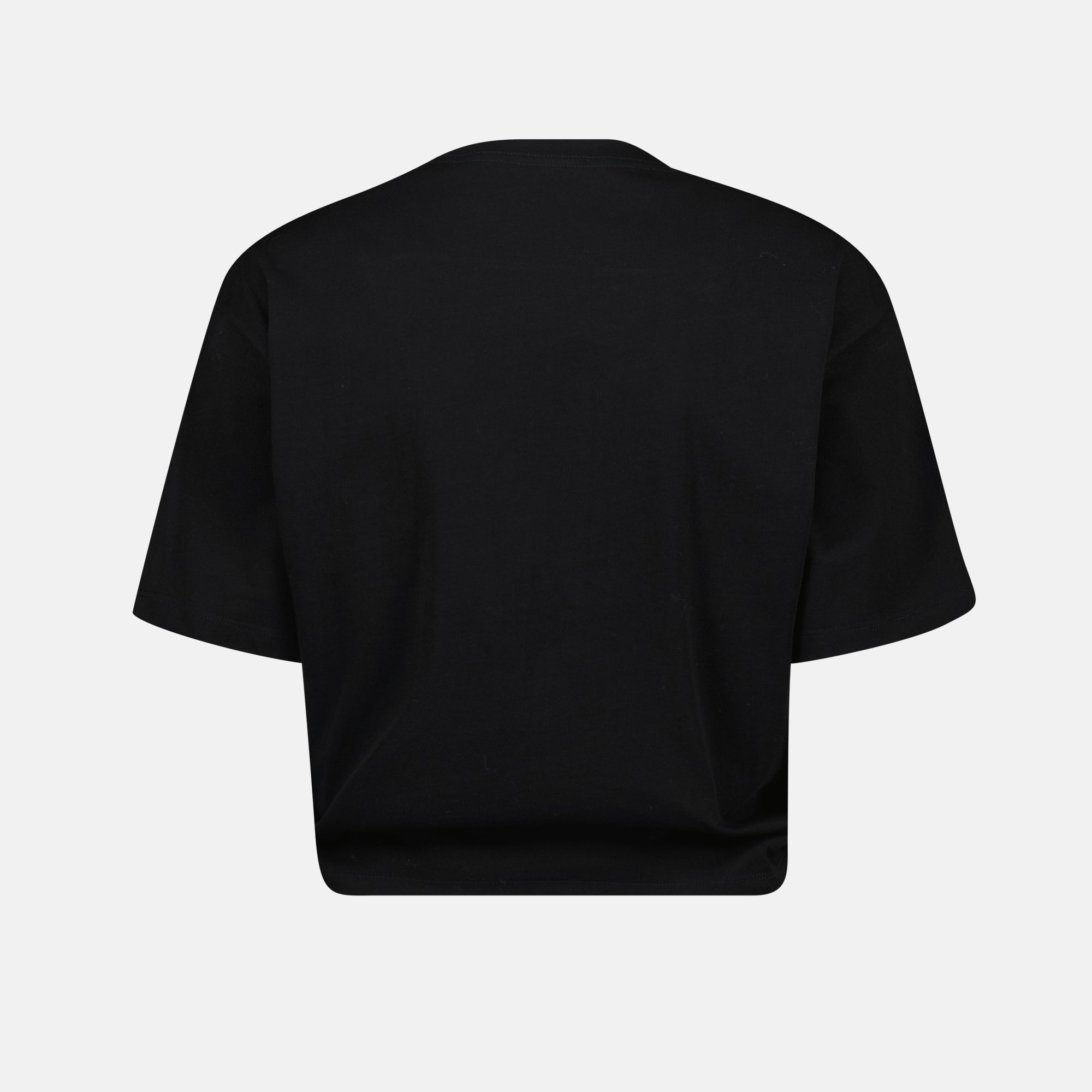 crop t-shirt, black t-shirt, strawberry print, cotton top, modern style