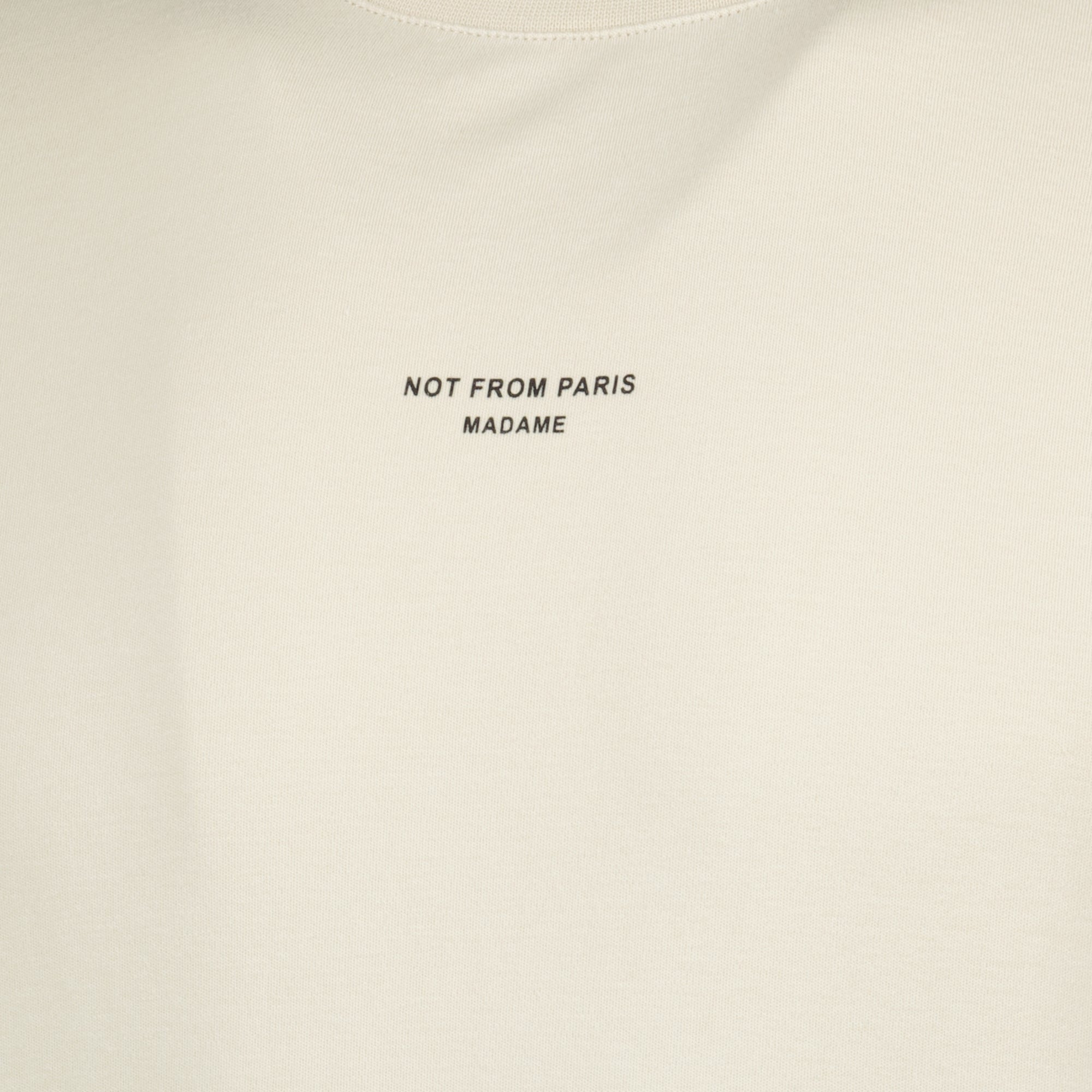 Image of Classic Beige Slogan T-Shirt - Drôle de Monsieur by Drole De Monsieur for Men - Season Spring-Summer 2026 - Detail View 1
