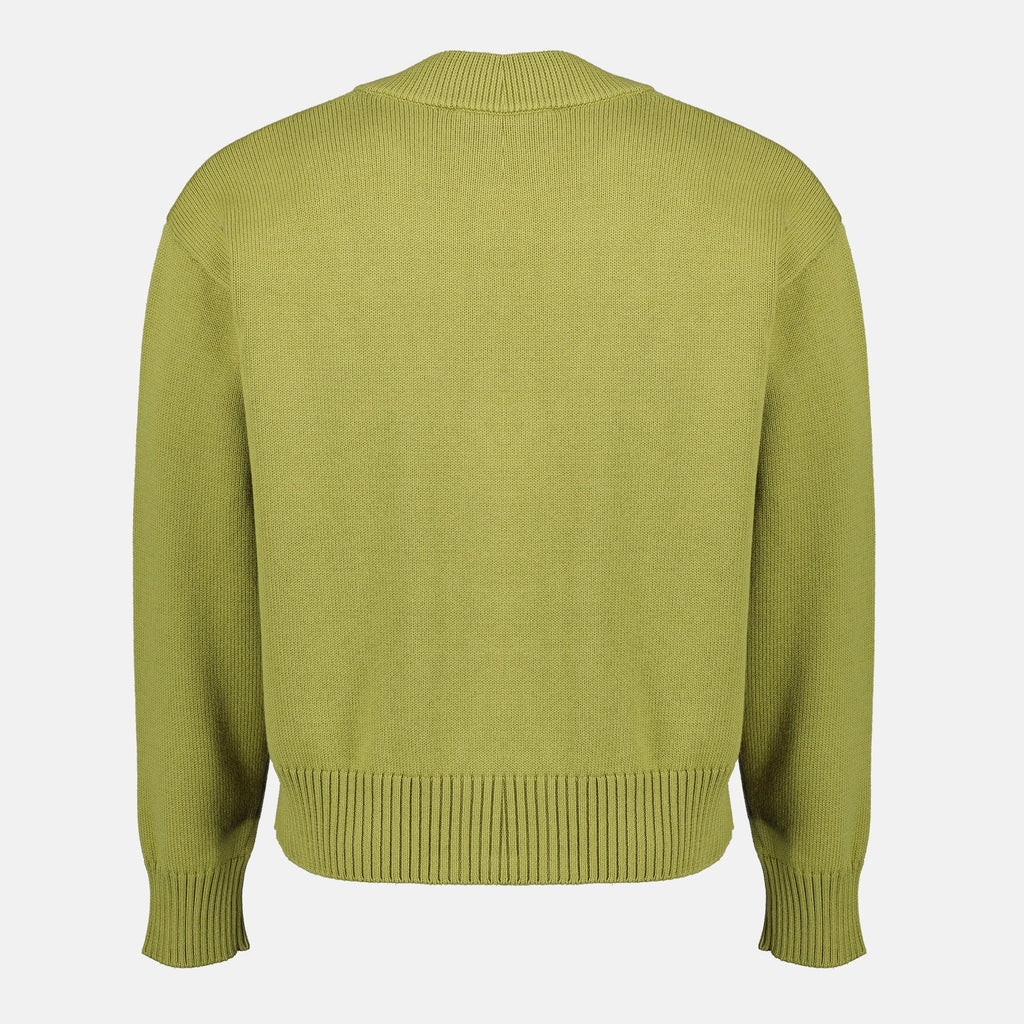 Immagine del cardigan verde Ami de Coeur di Ami PARIS per Unisex - Stagione Primavera-Estate 2026 - Vista dei dettagli del prodotto 1