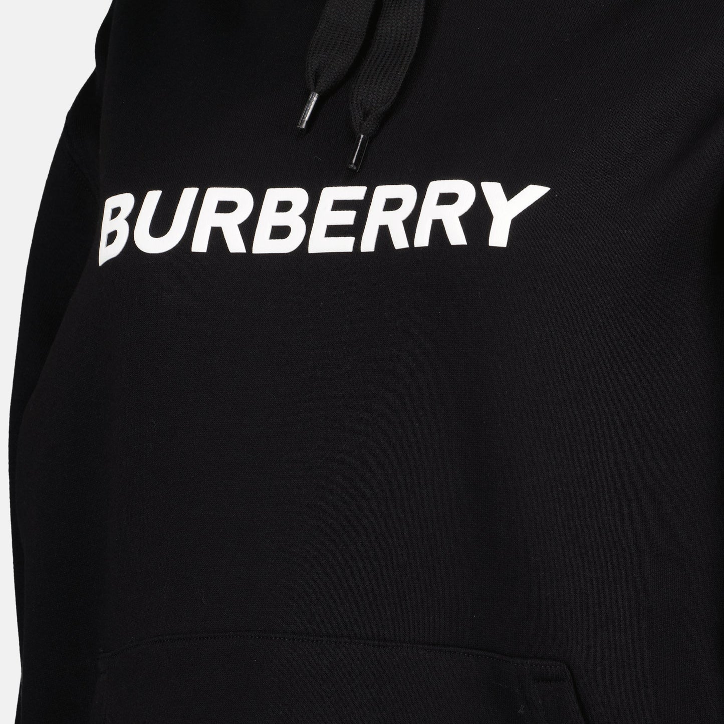 black logo hoodie, Burberry Fall Collection, organic cotton hoodie, timeless style, elegant black hoodie