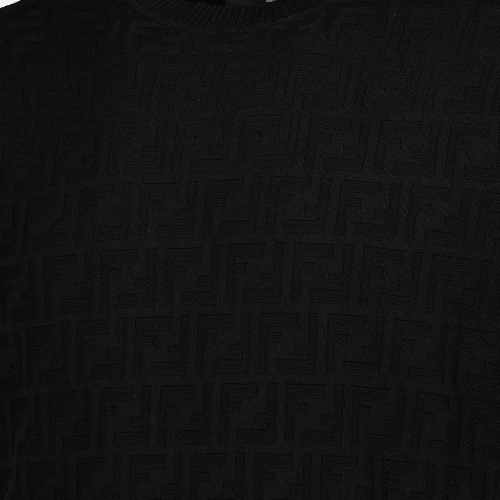 남성을 위한 펜디 FF 블랙 티셔츠 이미지 - 시즌 봄-여름 2026 - 디테일 보기 1