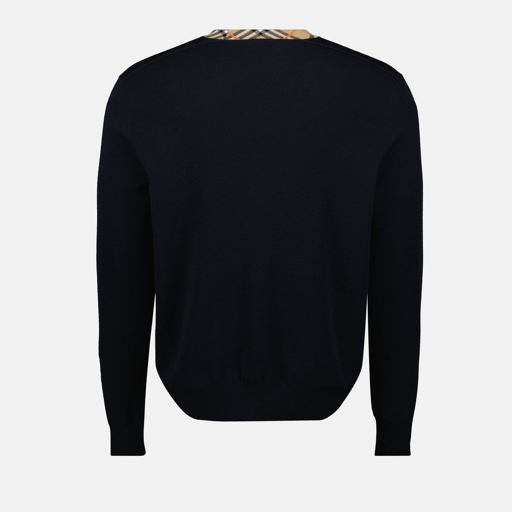 Burberry sweater, wool pullover, check design, Autumn-Winter collection, men's fashion