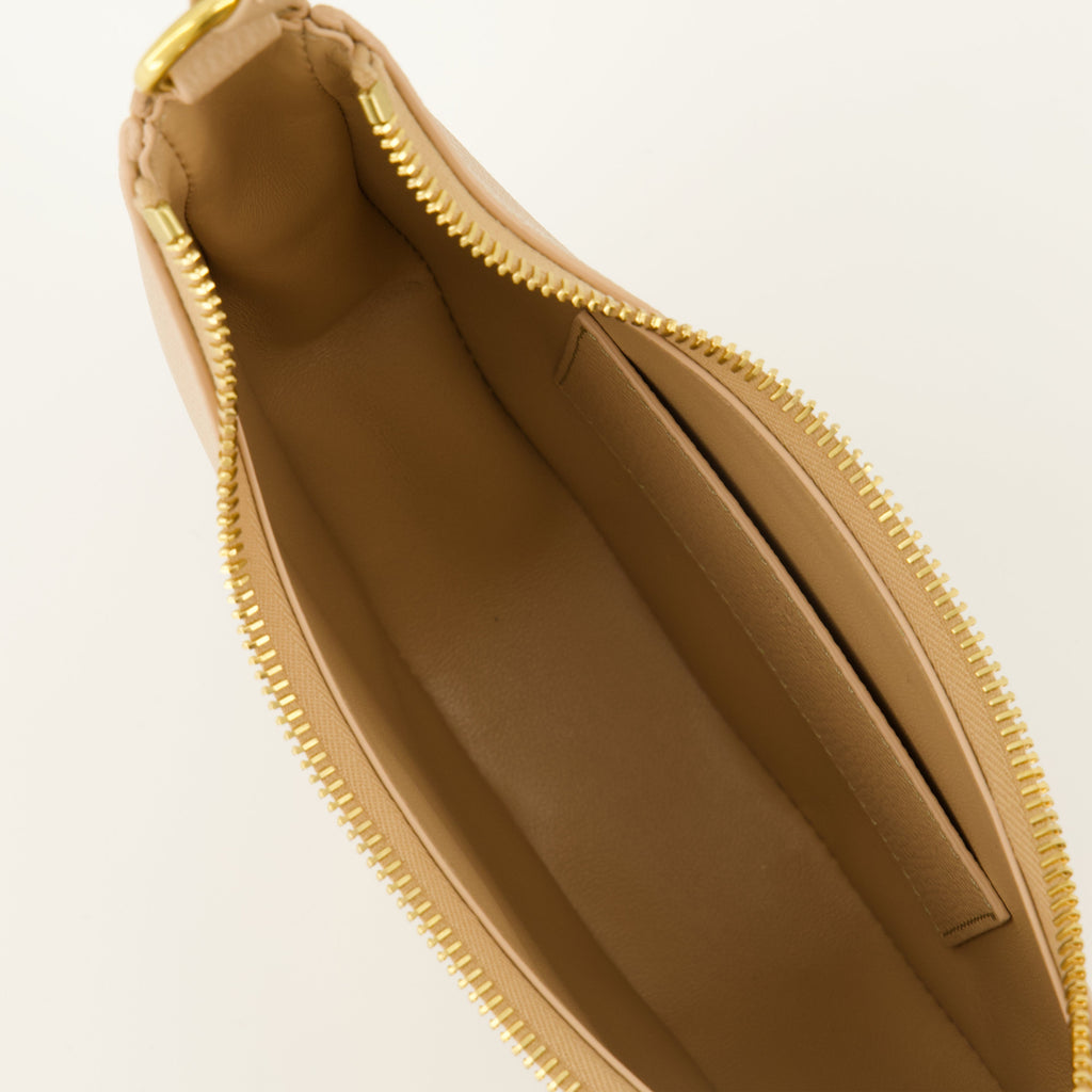 Hobo bag, beige handbag, Valentino Garavani, half-moon bag, designer accessories