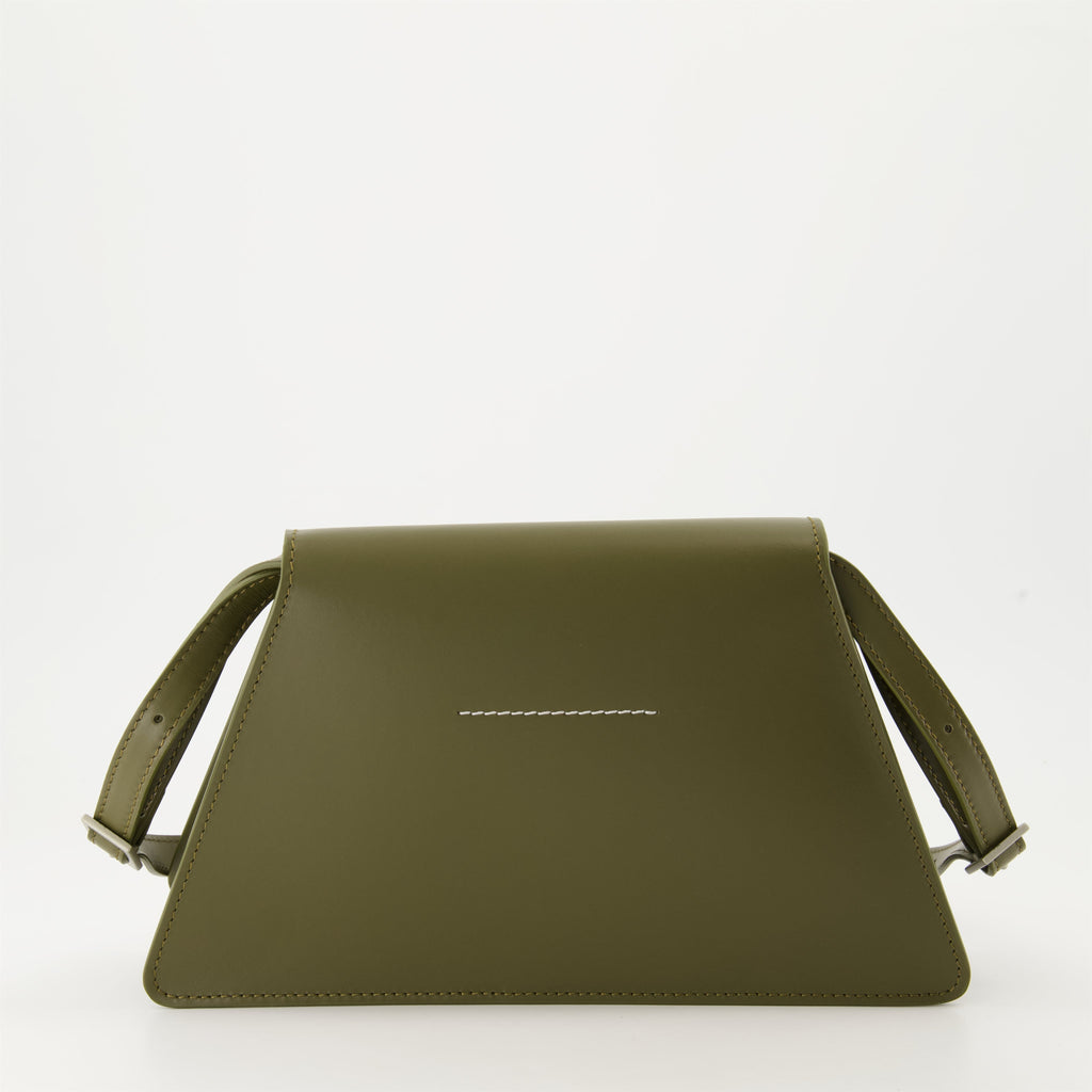 MM6, Khaki Leather Bag, Shoulder Bag, Luxury Accessories, Autumn-Winter 2024