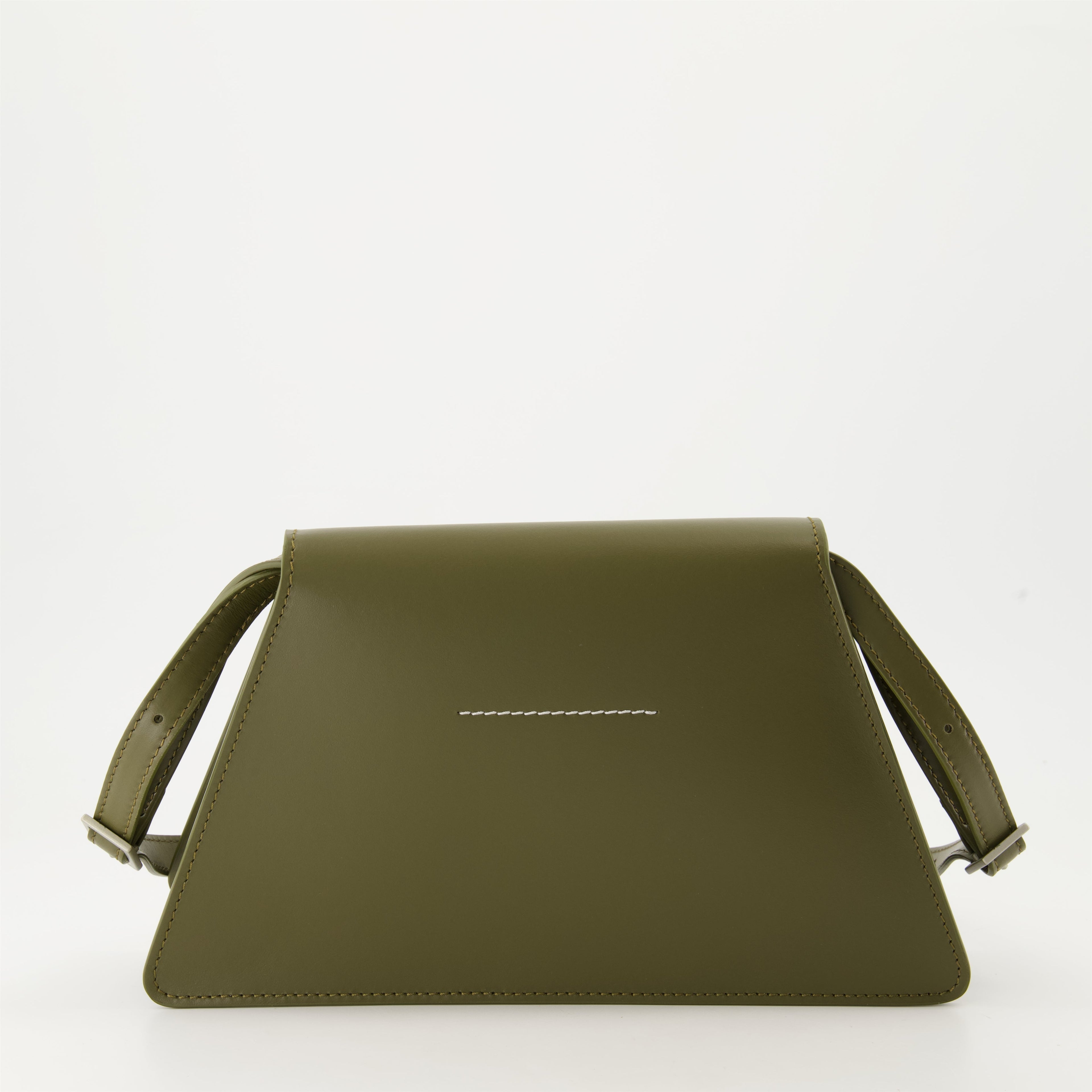 MM6, Khaki Leather Bag, Shoulder Bag, Luxury Accessories, Autumn-Winter 2024