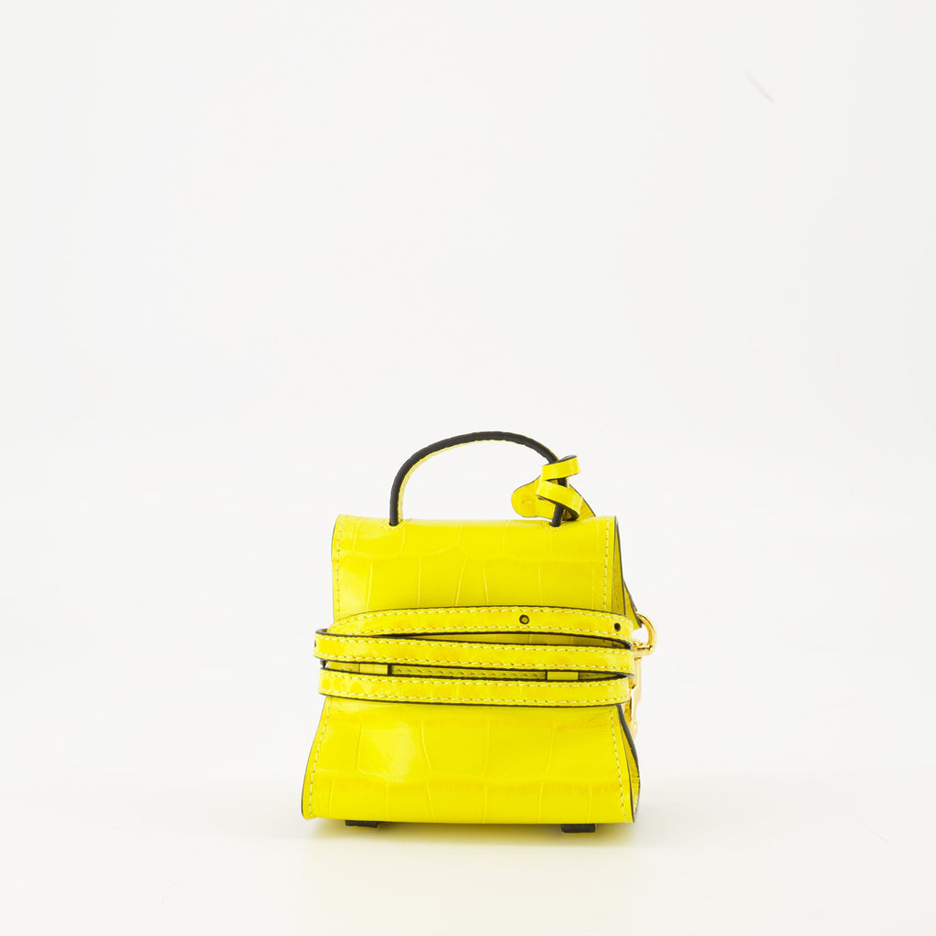 Moschino bag, Micro sac Tie Me, yellow accessories, polyamide handbag, luxury fashion