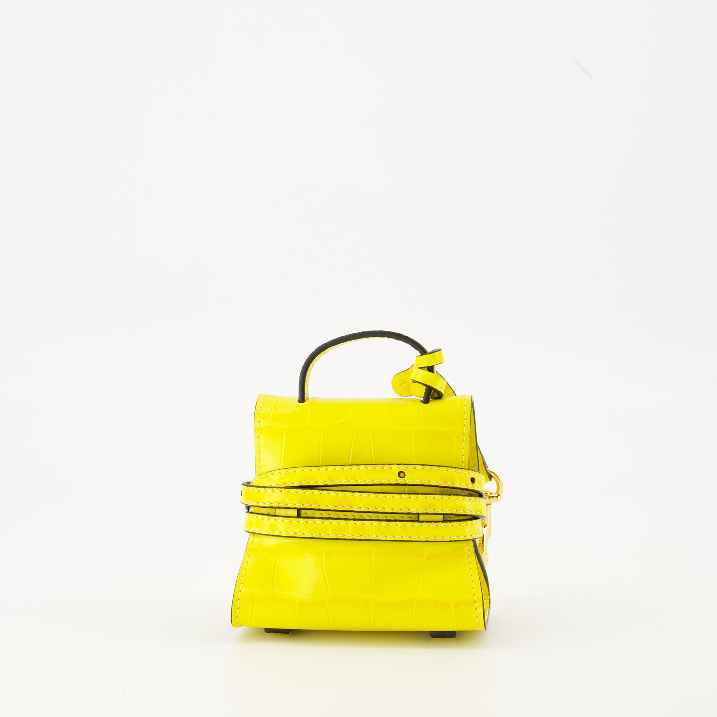 Moschino bag, Micro sac Tie Me, yellow accessories, polyamide handbag, luxury fashion