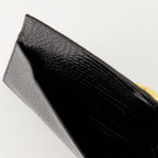 Uptown pouch, crocodile-effect accessory, Saint Laurent pouch, black leather pouch, Autumn-Winter 2025 collection