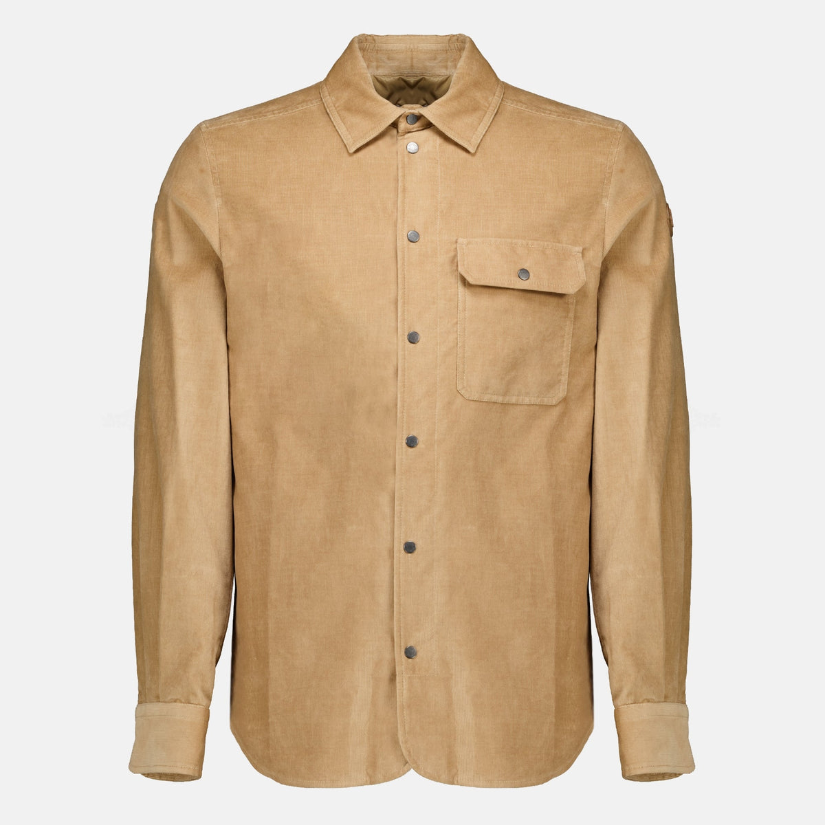 Beige kordfløyelsskjorte